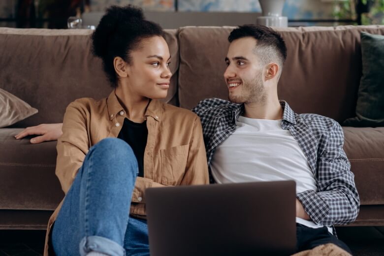 Couple on laptop